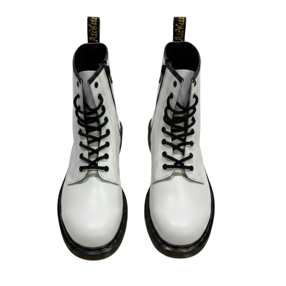 New Doc Martens White Leather Side Zip Combat Boots 1460 Y Women's 7 AirWair‎